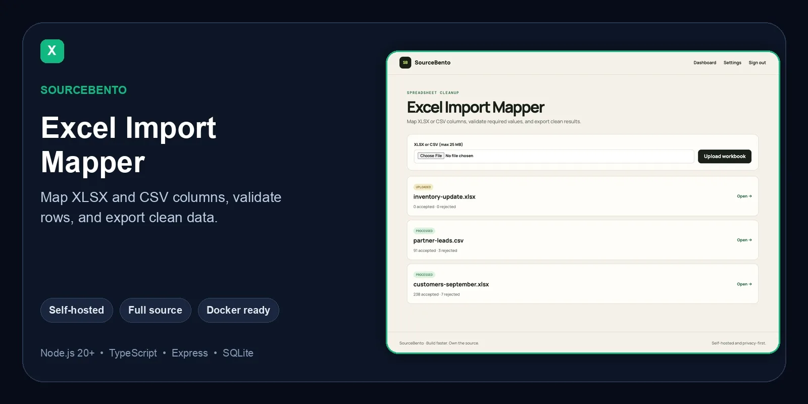 Excel Import Mapper preview