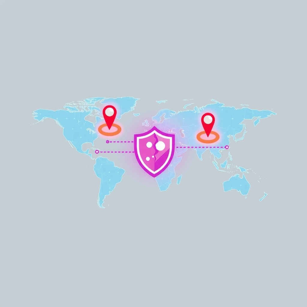 Illustration of global DNS compromise affecting specific regions