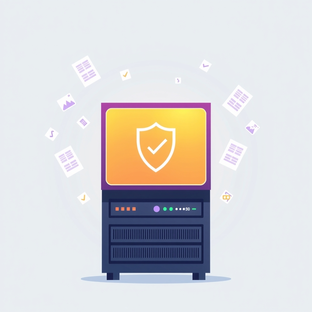 Illustration of a secure local server monitoring dashboard