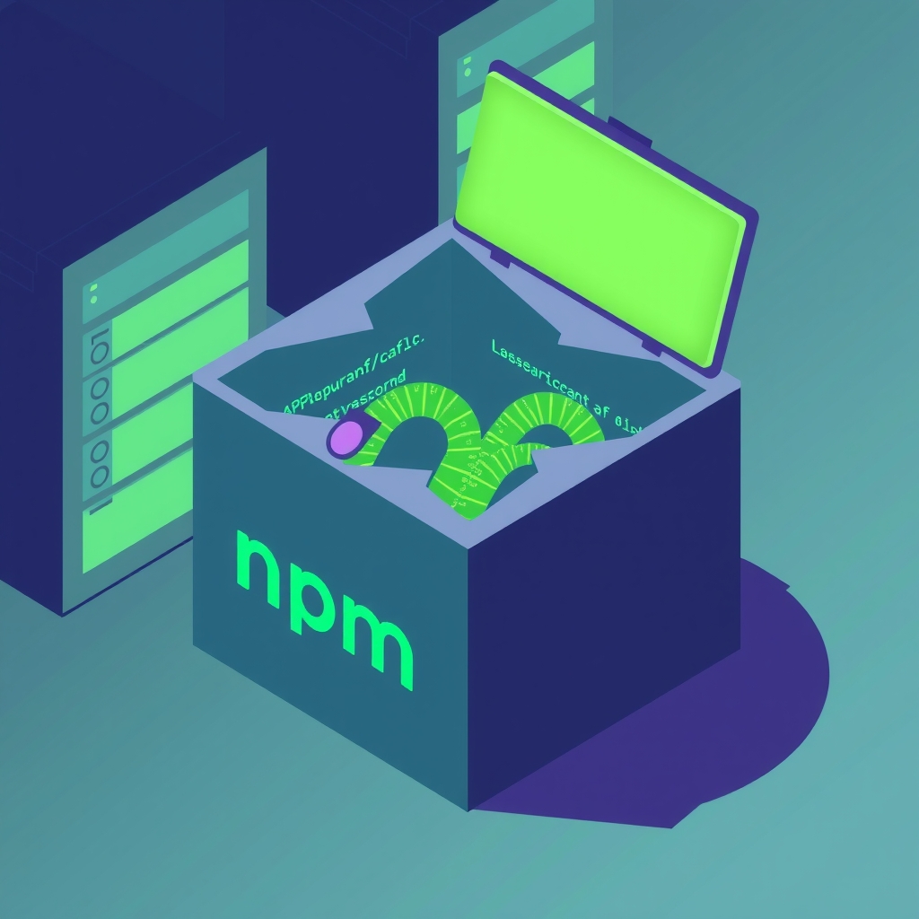 Hình minh họa một gói npm bị xâm phạm lộ ra mã độc bên trong