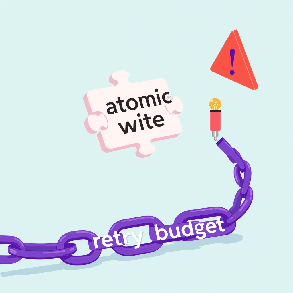 Illustration montrant que les écritures atomiques ne sécurisent pas toute la chaîne du processus de réessai.